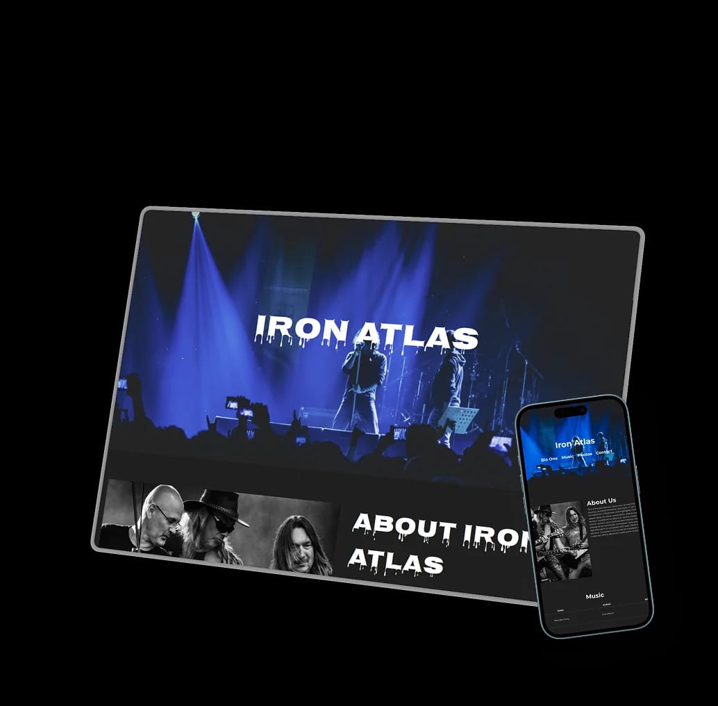 Example EPK shown on a laptop and a phone